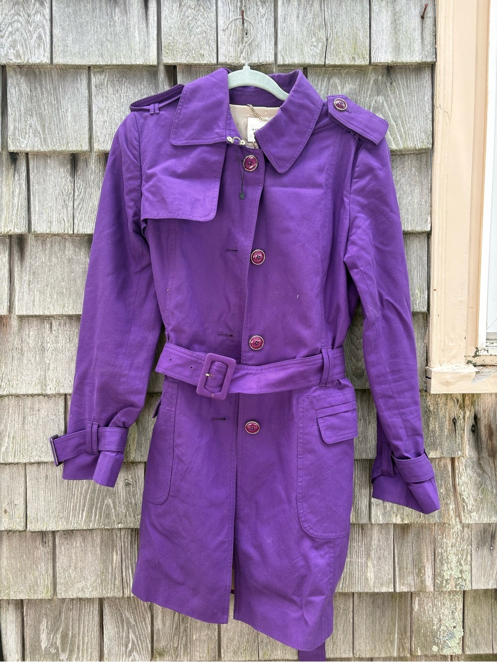 Banana Republic Purple Trench Coat with Belt